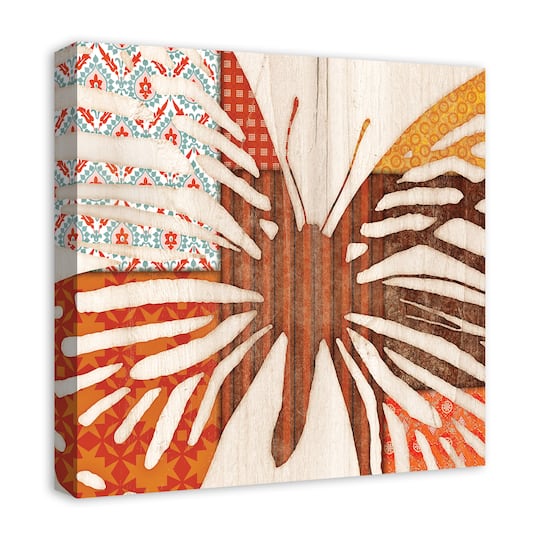 Warm Butterfly Sillhouette 20" x 20" Canvas Wall Art